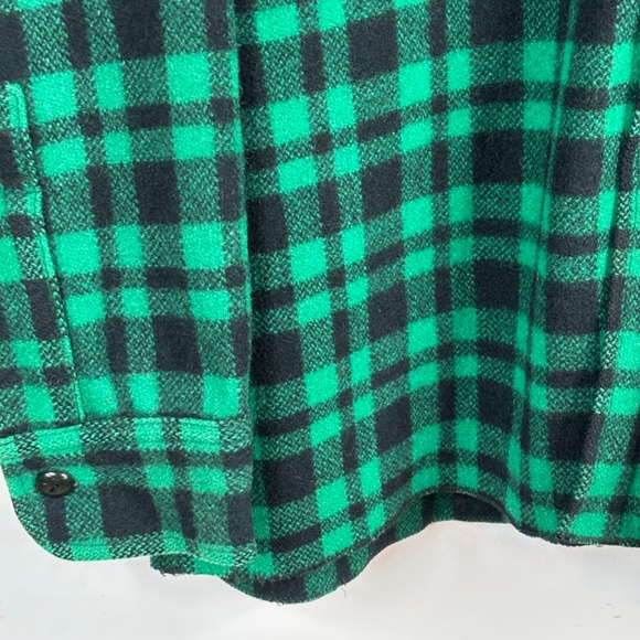 VTG 40s GWG Westwool Pure Wool Jacket Green Flannel Plaid Canadian Shacket Men L - Picture 4 of 10